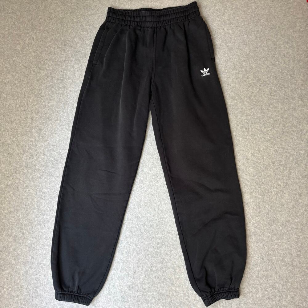 Adidas Women's Small Fleece Black Sweatpants Cuffed